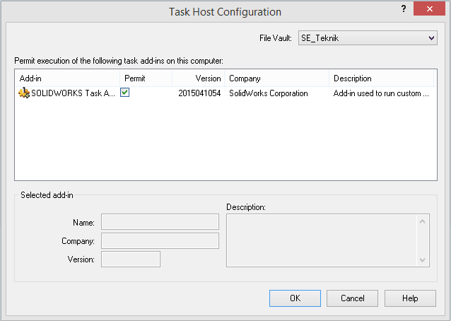 2. Bocka i "Permit" för din PDM-miljö