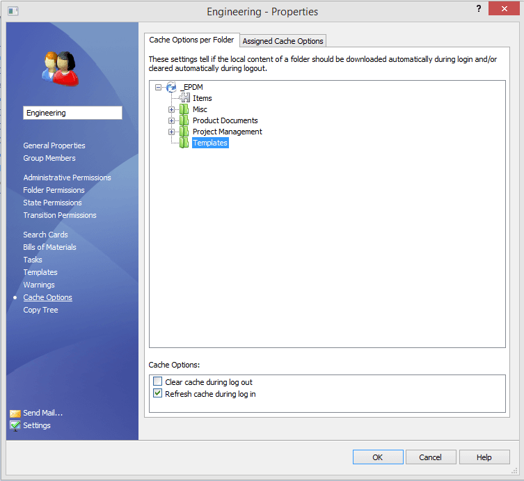Det går snabbt och enkelt att klicka i att en mapp ska vara lokalt cachad.