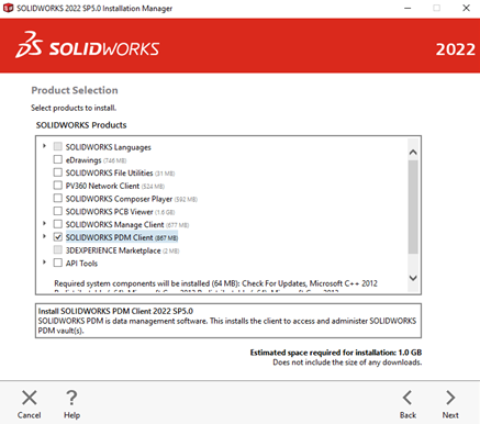 välj vilken produkt du vill installera eller ändra