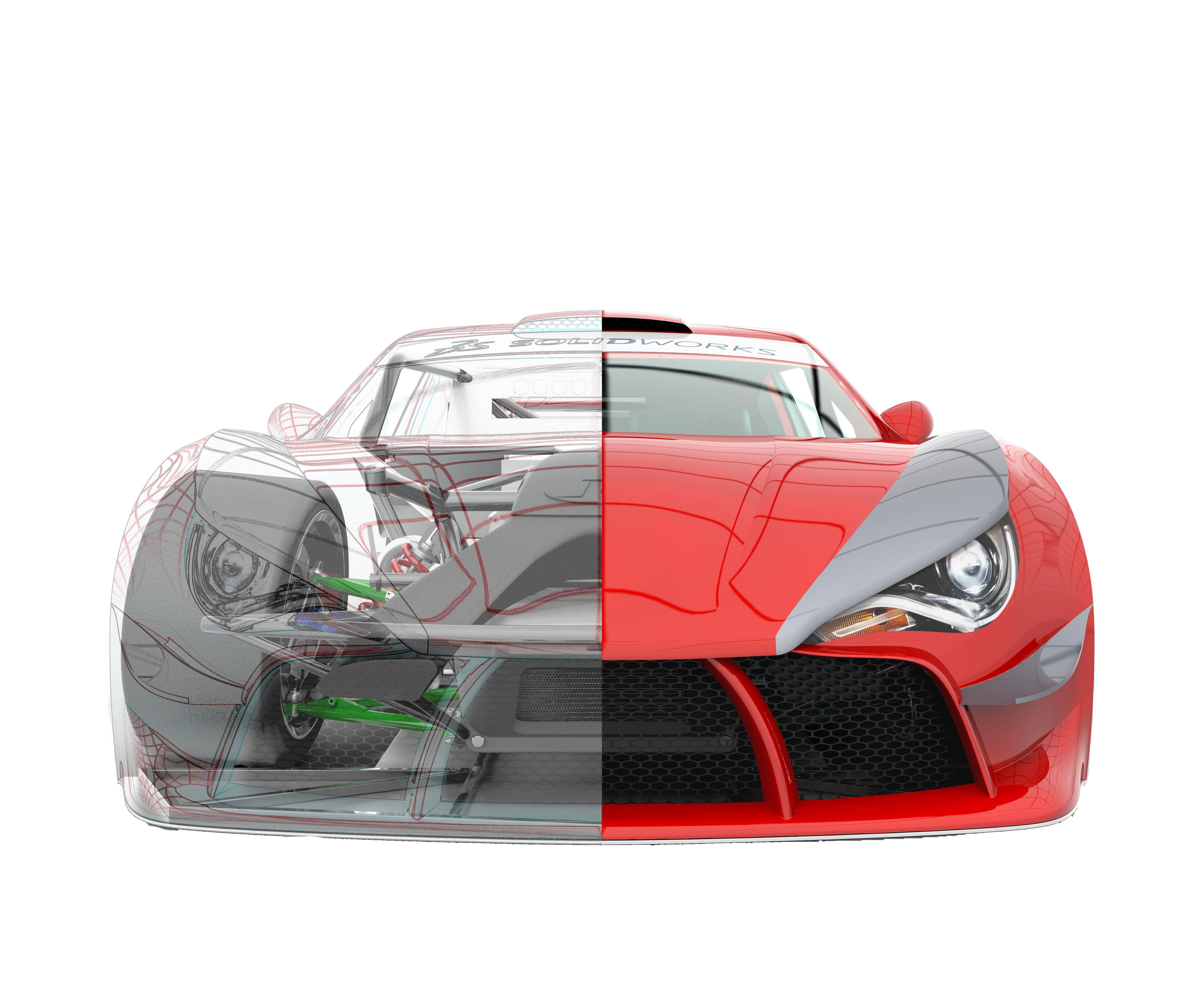 En bil i SOLIDWORKS och VIsualize