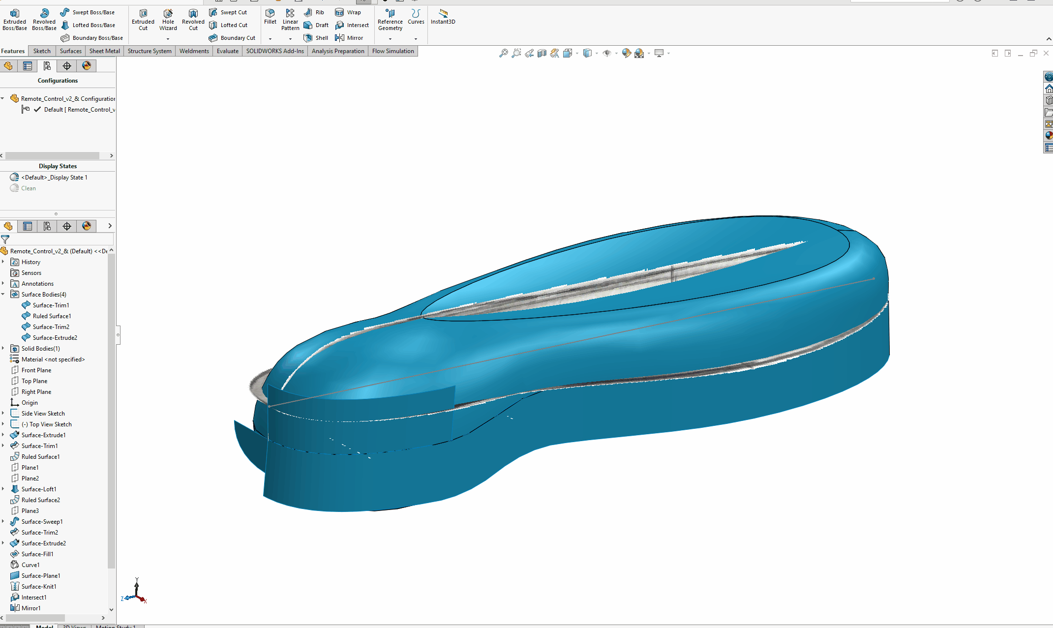 dölj hjälpytor i Display States