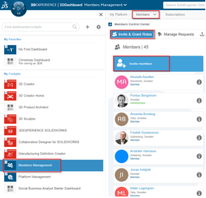 3DEXPERIENCE members management