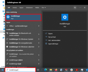 Inställningar Windows