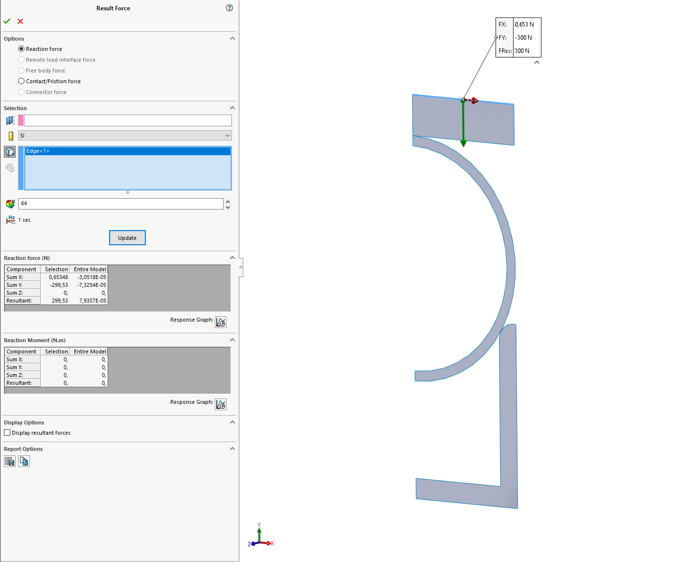 Resulterande krafter ickelinjär beräkning