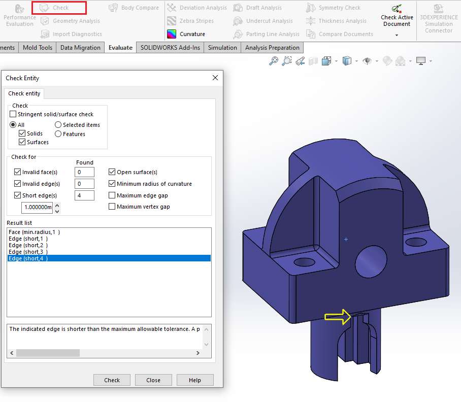Förslag på rutor att bocka i, i check verktyget