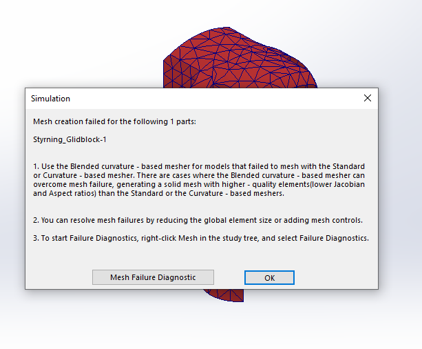 skapandet av mesh fungerar inte