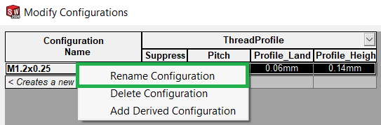 Byt namn i Modify Configurations