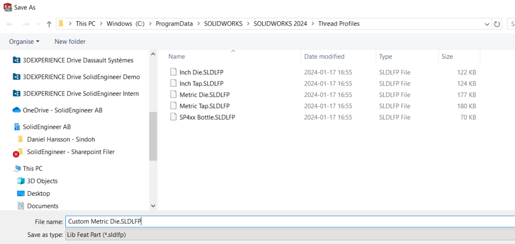 spara och testa den nya thread profilen.