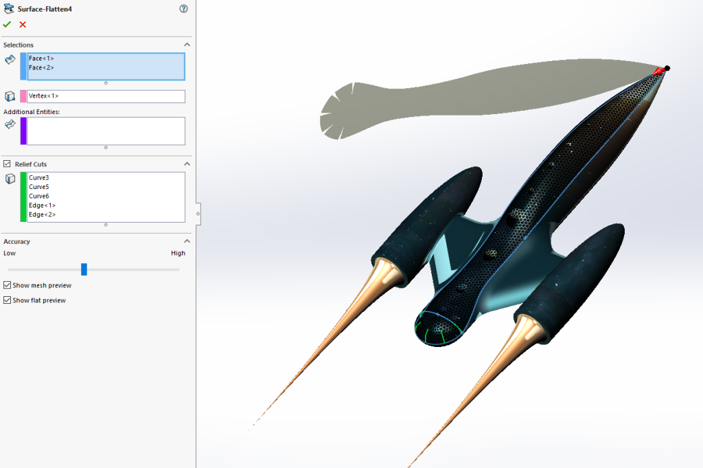 Insert > Surface > Flatten - Solidengineer